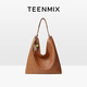 天美意（TEENMIX）女包牛皮腋下托特包大容量hobo手提通勤斜挎單肩包生日禮物送女友