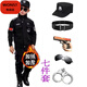 WONST兒童警1制服男孩小孩衣服兒童服裝公1安制服童裝軍1裝黑貓警長(zhǎng) 加絨加厚7件套 110 cm