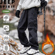 JEEP SPIRIT吉普新款沖鋒褲男秋冬季防防風(fēng)水寬松直筒登山褲工裝休閑褲子男款 80623曜石黑（加絨款） XL （建議160-170斤）