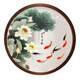 裳淇正對入戶門屏風畫蘇繡雙面刺繡屏風新中式玄關(guān)隔斷圓形中間畫芯繡 九魚圖不含邊框 60cmx60cm雙面繡