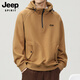 JEEP SPIRIT吉普高檔連帽衛衣男士2025春秋季新款大碼長(cháng)袖T恤男打底衫休閑T上 駝色 【旗艦正品】 XL 【建議140-160斤】