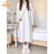 派吉鯊長(cháng)款打底針織連衣裙女春夏季配大衣內搭寬松慵懶連帽衛衣 米白色 S 建議70-95斤