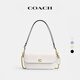 蔻馳（COACH）女士BROOK翻蓋鏈帶包真皮斜挎包百搭女包 B4/粉筆白色