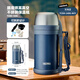 膳魔師（THERMOS） 新款真空304不銹鋼保溫大容量戶(hù)外運動(dòng)壺FFW-1000/FDH-2005 TCDH-1406深海藍附杯套1400ml