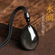 安洵天然黑曜石水滴吊墜正品彩虹眼黑曜石掛墜男女項(xiàng)鏈缺水補(bǔ)水鑰匙扣 黑繩項(xiàng)鏈款