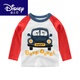 迪士尼（Disney）4男童長(cháng)袖T恤純棉小汽車(chē)挖掘挖土機圖案衣服3寶寶5歲男 銹紅 3200 90 cm