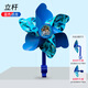 Tooquv 自行車(chē)風(fēng)車(chē)玩具手推車(chē)卡通旋轉大風(fēng)車(chē)兒童滑板車(chē)風(fēng)車(chē)平衡車(chē)裝飾 藍色恐龍通用款【配立桿+短桿】