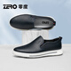 零度Zero男鞋2025春季新款柔軟舒適一腳蹬日常休閑皮鞋輕便套腳駕車(chē)鞋 R51330藍色 40 (250mm)