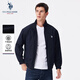 U.S. POLO ASSN.夾克男寬松休閑立領(lǐng)潮流外套立體有型上衣百搭款 藏藍色 L 