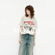 MO&Co.【秦嵐同款】短袖T恤2025春新品做舊搖滾印花寬松MBE1TEET08 本白色 M 165