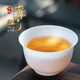 鈺銓龍門(mén) 薄胎白瓷主人杯 德化羊脂玉瓷大號喝茶品茗茶杯無(wú)釉素燒陶瓷單杯 薄胎壓手杯-大號（約110ml）