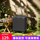 袋鼠14寸行李箱小型輕便春秋航空登機(jī)箱20x30x40免托運(yùn)可上飛機(jī)拉桿箱 碳晶黑【USB充電口+前置掛鉤】 14英寸 廉航登機(jī)箱【三節(jié)拉桿】