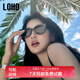 眼鏡生活（LOHO）高級感貓眼大框墨鏡男方圓臉顯臉小防曬防紫外線(xiàn)太陽(yáng)眼鏡拍照女 鋼琴黑