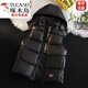 啄木鳥(niǎo)（TUCANO）羽絨棉馬甲男冬季加厚防寒無(wú)袖棉服外套潮流大碼連帽坎肩背心 黑色 帶帽可拆卸 2XL