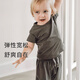 nest designs竹纖維男女童防蚊褲寶寶哈倫褲子兒童長短袖T恤 炭筆灰（短袖T恤） 90 【建議身高80-92cm】