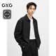 GXG男裝 2024年秋季新品GXG男士撞色含羊毛翻領夾克男外套 黑色 L