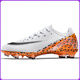 刺客16足球鞋男款FG長(cháng)釘兒童青少年成人高端專(zhuān)業(yè)比賽訓練鞋TF碎釘 白桔黑【刺客16-長(cháng)釘】 35