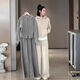 茉衣雅胖妹妹女裝2025大碼時(shí)髦寬松懶惰風(fēng)歐貨氣質(zhì)衛衣闊腿褲套裝兩件套 杏色兩件套 2XL 建議140-160斤