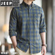 JEEP SPIRIT2026春秋長(cháng)袖襯衫格子純棉男休閑法蘭絨打底襯衣服青年 主圖色 39