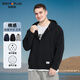 胖哥哥 春新款運動(dòng)衛衣純色連帽開(kāi)衫胖子帽衫男士加肥加大碼外套男 黑色 6XL （280-300斤）