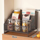 伊思家調料置物架廚房用品收納架家用杯架臺面多功能調味品分格儲物架子 黑色大號