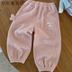 FANCYCHIC女童衛褲新款韓版2024兒童秋季時(shí)尚休閑褲寬松洋氣長(cháng)褲寶寶褲子潮 粉紅色【薄款】 90