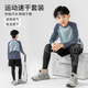 優(yōu)優(yōu)1點(diǎn)（Yoyo one）兒童速干衣運動(dòng)套裝男童羽毛球籃球長(cháng)袖中大童戶(hù)外跑步訓練騎行服 19553藍色+16163黑色 120 120cm