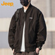 吉普（JEEP）夾克男春秋季潮流棒球服外套男士休閑寬松工裝衣服 黑色 3XL 