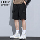 JEEP SPIRIT吉普冰絲工裝短褲男士夏季薄款寬松美式休閑五分褲 黑色  4XL 