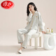 浪莎睡衣女秋冬季純棉100%長(cháng)袖長(cháng)褲25年新款簡(jiǎn)約大碼家居服套裝可外穿 01N10510女 XL