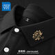 真維斯（JEANSWEST）短袖polo衫男父親節(jié)禮物商務(wù)休閑男士翻領(lǐng)t恤男涼感冰絲半袖上衣 黑色 小蓮花_K_左領(lǐng)角 L