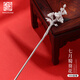 老銀匠s999足銀十二花神步搖女古風(fēng)銀盤(pán)發(fā)簪子漢服頭飾情人節禮物送女友 7月蜀葵 約19g/999足銀/含證書(shū)