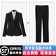 古緹琪職業(yè)西裝套裝女酒店經(jīng)理工作服春秋職業(yè)裝女裝套裝正裝女西服外套 黑色西裝+褲子 M