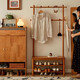 家逸實(shí)木換鞋凳衣帽架一體立式落地衣架入戶(hù)門(mén)口穿鞋凳家用可坐鞋架