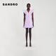 SANDRO2024春秋款女裝小飛袖紫色雛菊刺繡短款連衣裙SFPRO03654 I046/紫色 34