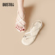 大東2026夏季新款女鞋低跟細帶時(shí)尚舒適外穿羅馬涼鞋女0127 米色 37