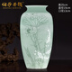 伯莎丹頓（BERTHA DENTON）景德鎮(zhèn)陶瓷描金手繪半刀泥花瓶插花客廳電視柜家居裝飾品工藝擺件 手工雕刻描金《年年有余》福筒瓶