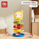愛(ài)貝迪拉（AIBEDILA）嬰兒玩具6個(gè)月以上益智早教7七八9十0一1歲2寶寶投籃軌道球轉轉樂(lè ) 4層黃兔【配3個(gè)響球】
