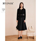 音兒（YINER）【小蠻腰】音兒專(zhuān)選2025春季新款法式小V領(lǐng)假兩件針織連衣裙 黑色 M