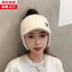 槿城秋冬兔毛空頂帽女加絨保暖護耳鴨舌帽時尚戶外運動針織棒球帽2277 白色