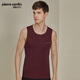皮爾卡丹男士無(wú)痕背心莫代爾寬肩打底運動(dòng)彈力跨欄背心男款打底內衣 酒紅【寬肩】 L （120-145斤）