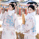勤度清朝格格服裝漢服清代印花古裝馬甲公主旗裝古裝 馬甲長(zhǎng)袍巾圍脖 均碼