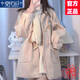 莫代爾日系毛呢制服外套女2025春秋冬季新款學(xué)院風(fēng)小個(gè)子中長(cháng)款呢子大衣 少女粉 S 100斤以下