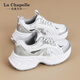拉夏貝爾女鞋老爹鞋女網(wǎng)面透氣厚底增高運動(dòng)鞋子女-MJ888-35 白色 37