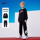 NIKE 耐克童裝男童衛(wèi)衣+長褲2件套秋季新款280克毛圈舒適兒童套裝