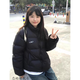 戀的羽絨棉服女短款2024新款學(xué)生小個(gè)子衣服棉衣外套冬季羽棉襖絨服女 韓版加厚黑色 均碼 (可備注碼數)