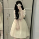 斐莉玥溫柔風Lolita法式白月光仙女裙ins甜美洛麗塔娃娃領(lǐng)小個子連衣裙 奶杏色裙 S