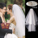 青葦 結(jié)婚領(lǐng)證登記頭紗七夕節(jié)求婚超仙拍照頭紗新娘結(jié)婚雙層裸紗素紗