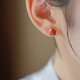 小米星《如棠》保山南紅瑪瑙耳釘女耳夾2025蛇年紅色本命年耳飾禮物 南紅純銀耳釘《如棠》(含鑒定證 1.8g