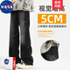 NASA RHUDE春季直筒牛仔褲休閑褲男潮流牛仔褲男裝寬松春季男裝工裝褲長褲 黑灰色 XL (建議體重130-155斤)